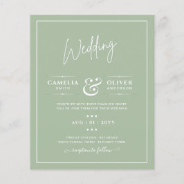 HAUSHALTSKARTE Apple Green Monochrome Text Flyer