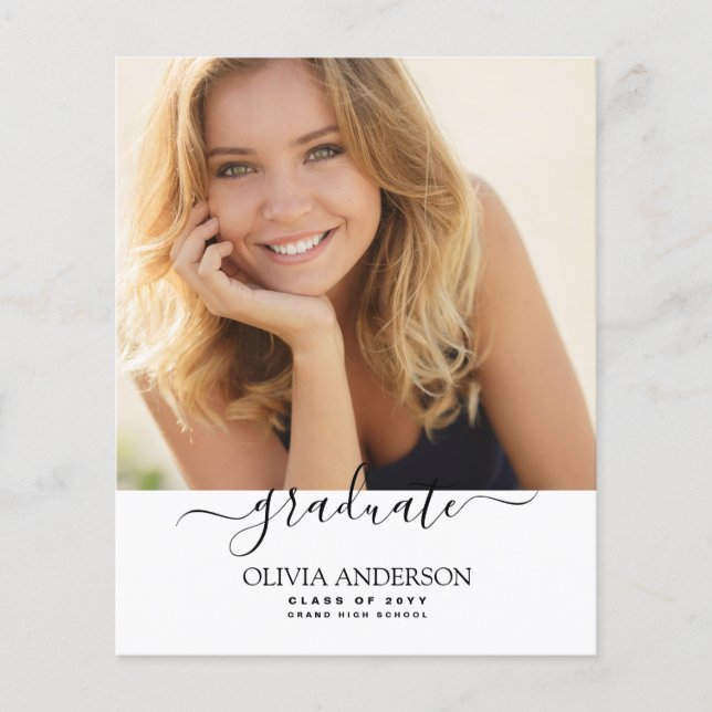 Haushaltsklasse des Abschlusses Weißes Foto 2023 Flyer (Vorne)