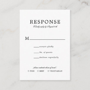 HAUSHALTSklassisch Einfache Hochzeit Rsvp Meal Ent Begleitkarte