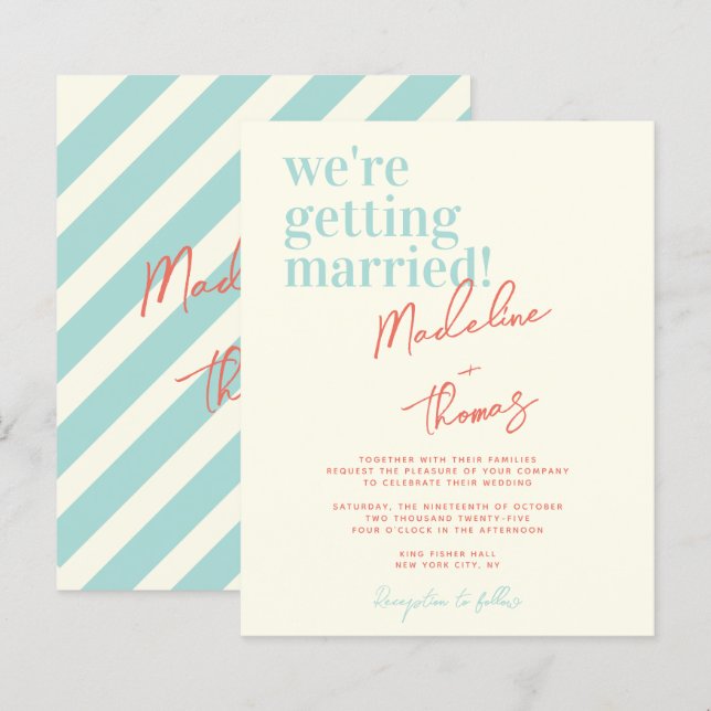 HAUSHALTSklassische Sommerpastel Whimsical Wedding (Vorne/Hinten)