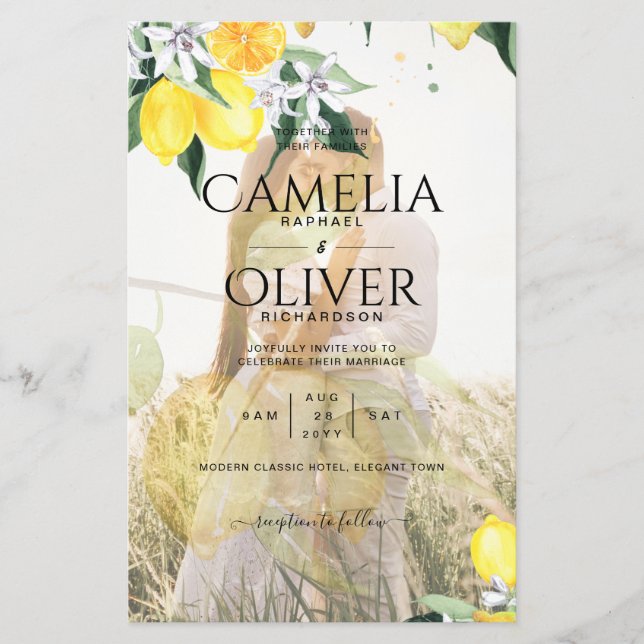 HAUSHALTSKONTROLLE - 1 FOTO OVERLAY Lemons Wedding Flyer (Vorne)
