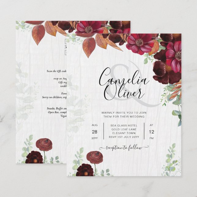 HAUSHALTSKONTROLLE 1 Rustikale Herbstmaroon Burgun (Vorne/Hinten)