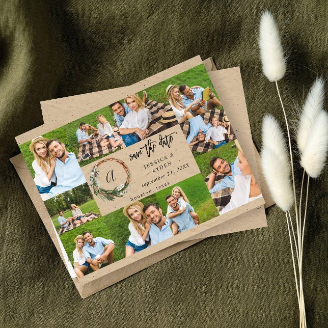 Haushaltskraft Rustikales 10-Foto Save the Date (Von Creator hochgeladen)