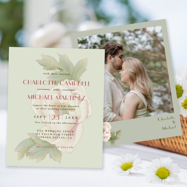 HAUSHALTSLANDSCHAFT und Blush Foto Hochzeit Einlad (Von Creator hochgeladen)