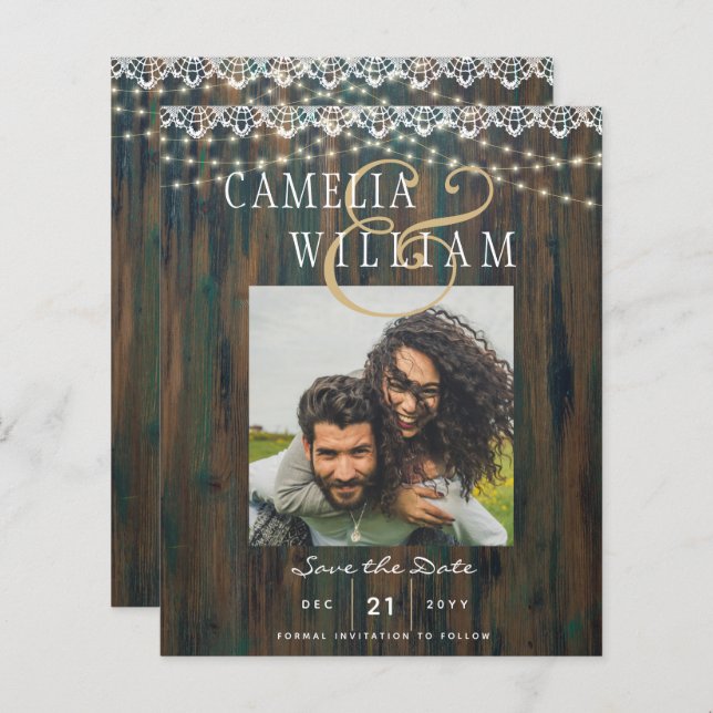 HAUSHALTSLEICHTE LACE FOTO Hochzeitstag Rett (Vorne/Hinten)