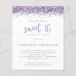 HaushaltsLila Glitzer Süß 16 Einladung