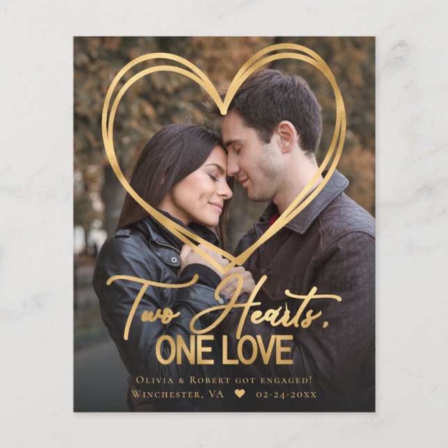 Haushaltslinie 2 Foto Verlobung Ankündigung (Vorderseite)