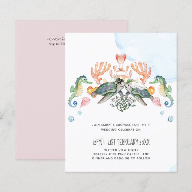 HAUSHALTSMeeresschildkröten Hochzeit Braut und Brä (Vorne/Hinten)