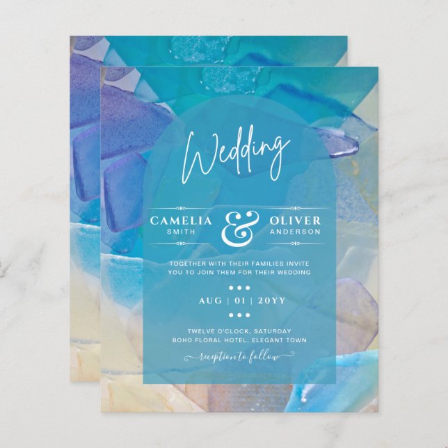 HAUSHALTSMEISTERLICHES Aquamarines Blaues Meer (Vorne/Hinten)