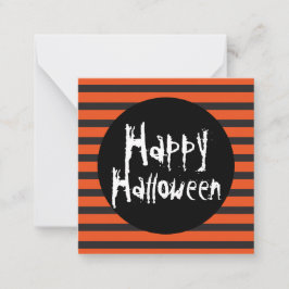 HAUSHALTSMINI Orange Black Spooky Happy Halloween Mitteilungskarte