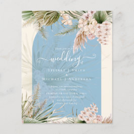 HAUSHALTSMITTEL Blaue Pfirsichpampas Grass Wedding Flyer