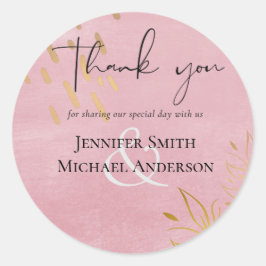 HAUSHALTSMITTEL Dusty Pink Gold Hochzeit Runder Aufkleber