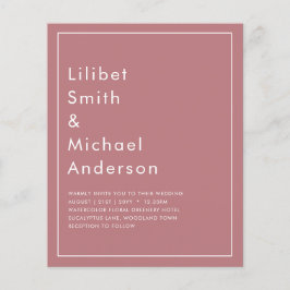 HAUSHALTSMITTEL Dusty Rose MONOCHROME Hochzeit Flyer