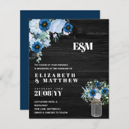 HAUSHALTSMITTEL Einladungen zu Blauen Blumenhochze