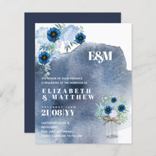 HAUSHALTSMITTEL Einladungen zu Blauen Blumenhochze