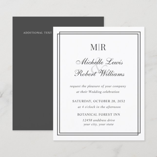 HAUSHALTSMITTEL - Elegante Doppelgrenzenmonografie (Vorne/Hinten)