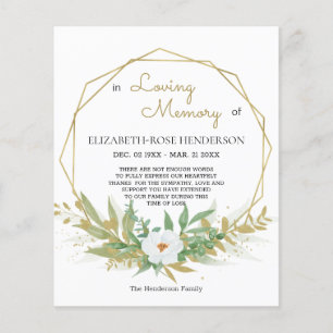 HAUSHALTSMITTEL FLORAL BEILEID MEMORIAL DANKE KART FLYER