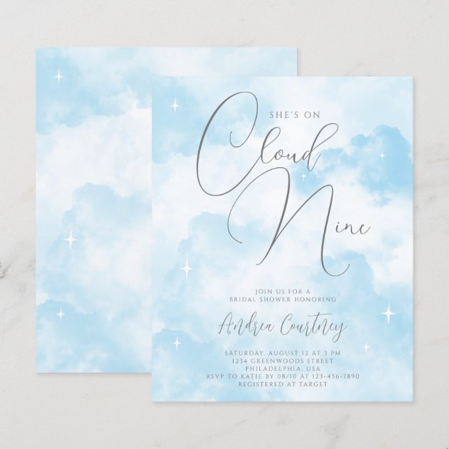 Haushaltsmittel für Cloud Nine Dreamy Blue Brautpa (Vorne/Hinten)