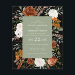 Haushaltsmittel Grün Blumenzwiebeldetails einladen Flyer<br><div class="desc">Budget rustikale Aquarellblumen Hochzeit einladen und Details Karte. Mit schönem Rost,  Terrakotta,  rot-rosa,  schwarz und schlängelgrüne Pampas Gras Eukalyptus Aquarell Details. Diese moderne Hochzeitsfeier lädt zum Set des Stils für Ihren großen Tag ein.</div>
