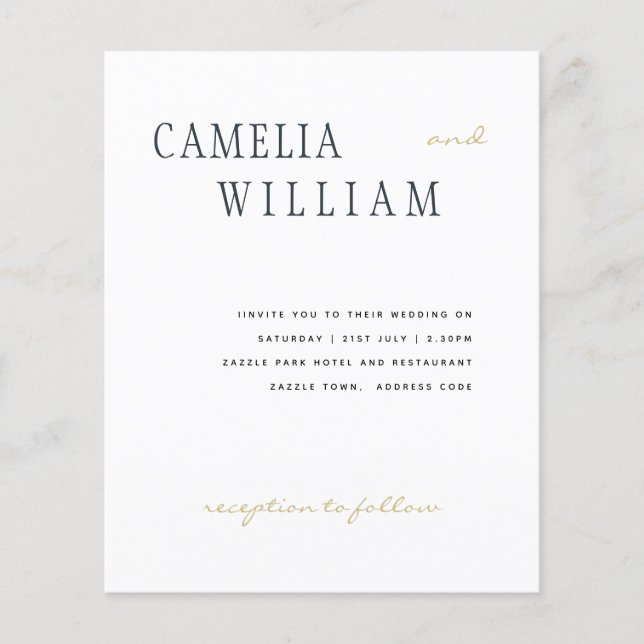 HAUSHALTSMITTEL Moderner Hochzeitsheim Blue Gold T Flyer (Vorne)