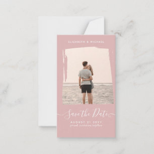 HAUSHALTSMITTEL Rose FOTO Save the Date Monochrome Mitteilungskarte