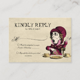 HAUSHALTSMITTEL Rote Alice im Wunderland Mad Hatte Begleitkarte