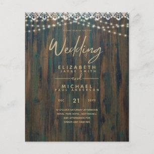 HAUSHALTSMITTEL RUSTISCHES HOLZLICHT LACE Wedding  Flyer