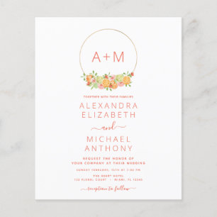 Haushaltsmonogramm Blush Pink Citrus Floral Hochze Flyer