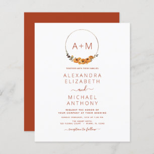 Haushaltsmonogramm Burnt Orange Floral Wedding