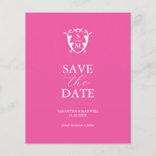 Haushaltsmonogramm Fuchsia Save the Date Flyer