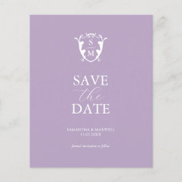 Haushaltsmonogramm Lilac Save the Date Flyer