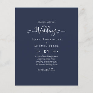 HAUSHALTSNavy Blue Monochrome WEDING Flyer