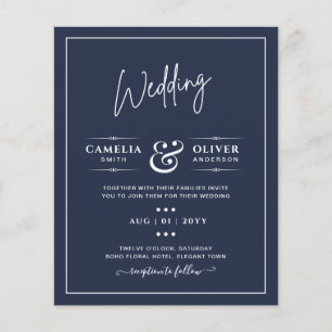 HAUSHALTSNavy Blue Monochrome WEDING Flyer