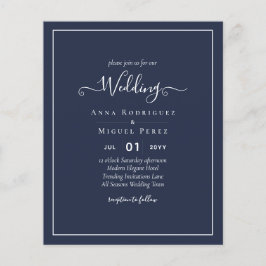 HAUSHALTSNavy Blue Monochrome WEDING Flyer