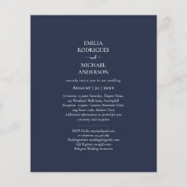 HAUSHALTSNavy Blue Monochrome WEDING Flyer