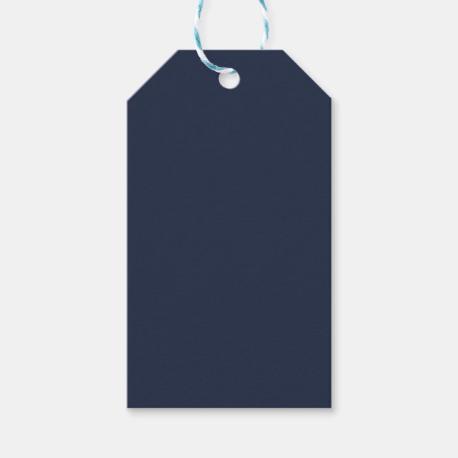 HAUSHALTSNavy Blue Monochrome WEDING Geschenkanhänger (Vorderseite)