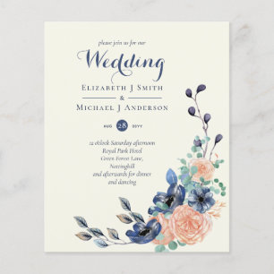 HAUSHALTSNavy Coral Elegance - Blumenhochzeiten Flyer