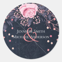 HAUSHALTSNavy Rosa Rosegold Hochzeit Floral