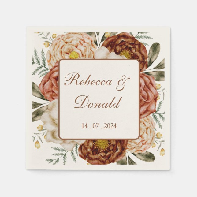 Haushaltsneutraler Boho Terracotta Serviette (Vorderseite)