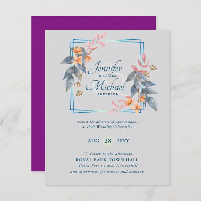 HAUSHALTSPARTENBlätter Hochzeit im Herbst lädt Aqu (Vorne/Hinten)