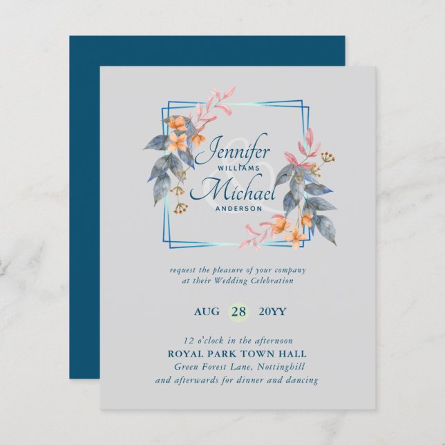 HAUSHALTSPARTENBlätter Hochzeit im Herbst lädt Aqu (Vorne/Hinten)