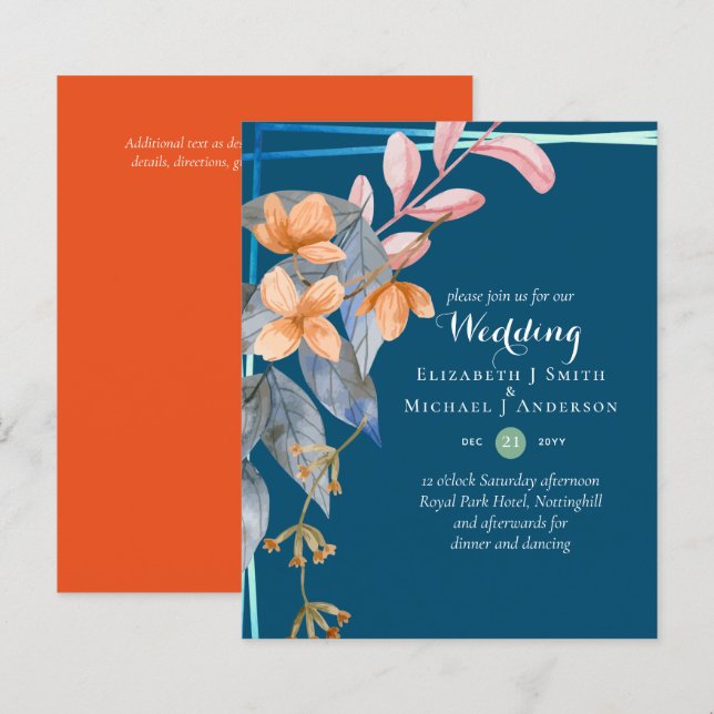 HAUSHALTSPARTENBlätter Hochzeit im Herbst lädt Aqu (Vorne/Hinten)