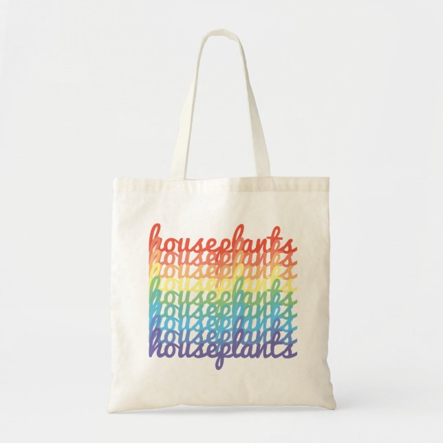 Haushaltspflanzen Rainbow Text Totbeutel Tragetasche (Vorne)