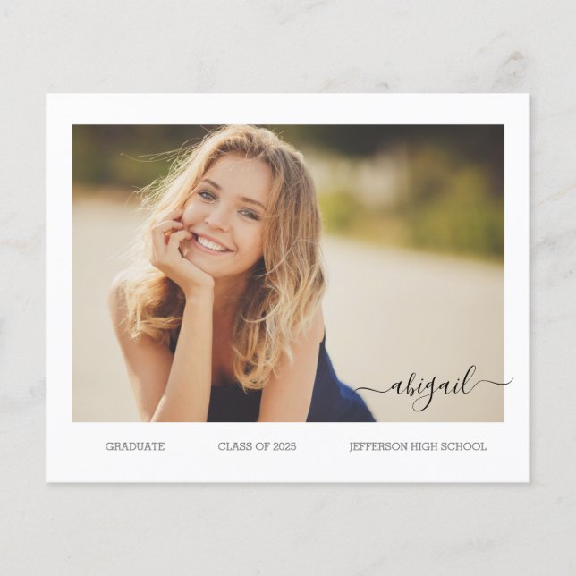 HAUSHALTSPLAN 2023 Foto Grad-Ankündigungskarte Flyer (Vorne)