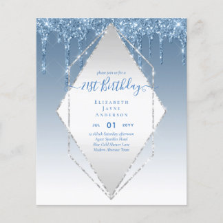 HAUSHALTSPLAN 21. Geburtstags Dripping Glitzer Gla Flyer