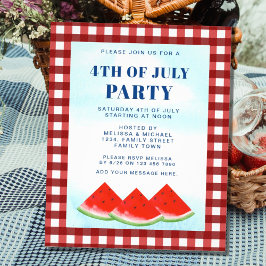 Haushaltsplan 4. Juli Party Einladung Flyer
