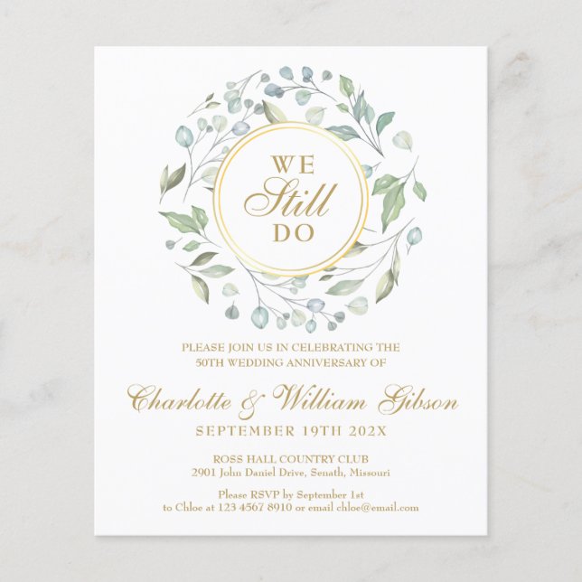 Haushaltsplan 50 Jahre Jubiläum Neueinladung (Vorderseite)