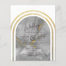 HAUSHALTSPLAN All-in-1 Gray Gold Arch Modern Weddi Flyer