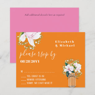 HAUSHALTSPLAN Blumenrosa Magnolias Orange Wedding