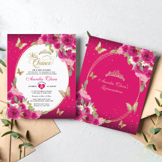 HAUSHALTSPLAN Floral Pink Gold Schmetterling Mis Q